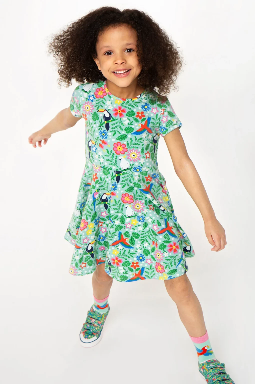 Frühling Skaterkleid Tropische Vögel von Frugi – Bild 2