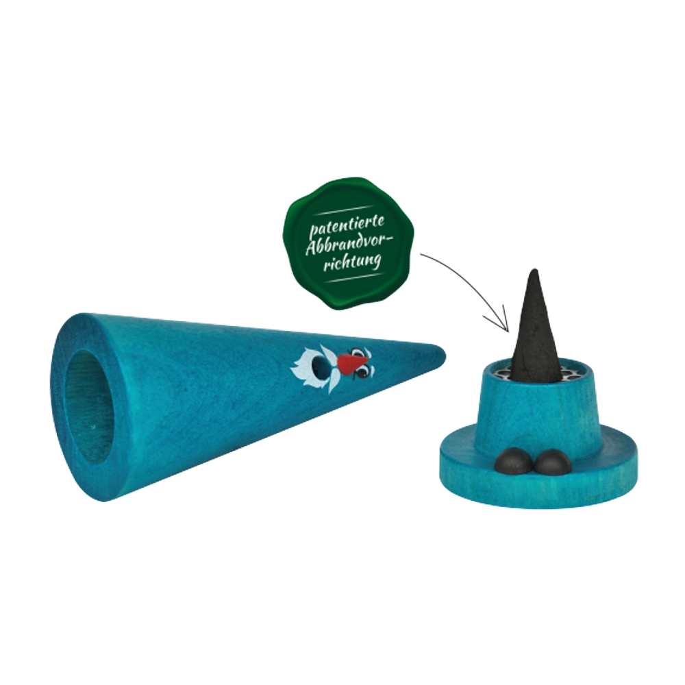 Crottendorfer Räucherfigur, Ziegenbein dunkel-blau – Bild 2