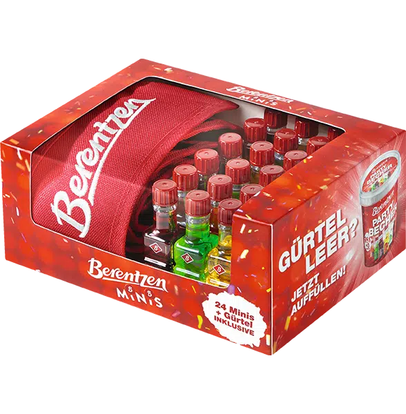 Berentzen Mini Liquer 21% – 24 x 2 cl mit Gürtel