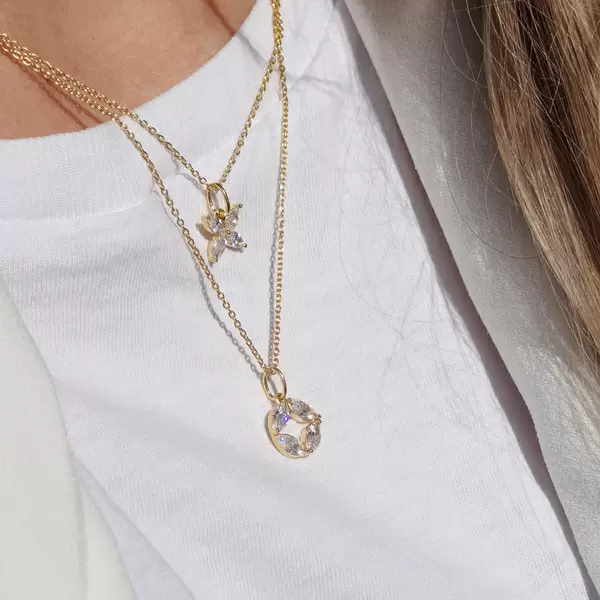 Leaf Halskette “Flower” Rosegold vergoldet – Bild 2