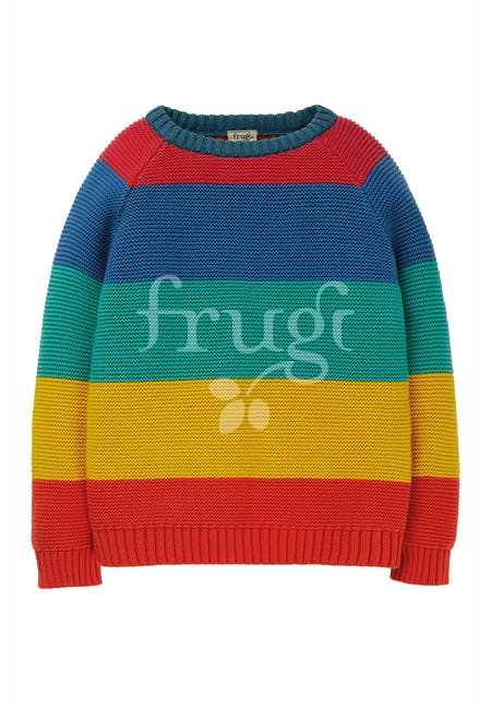 Bio Regenbogen-Strick-Pullover von Frugi