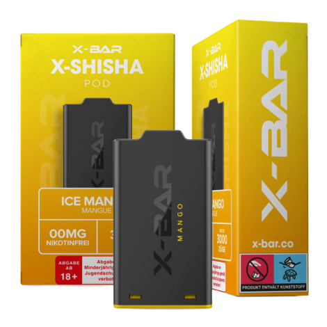 Vape-Mods X-Bar X-Shisha – Ice Mango Pod – 1er Pack Verantwortungsvoll – Bild 2