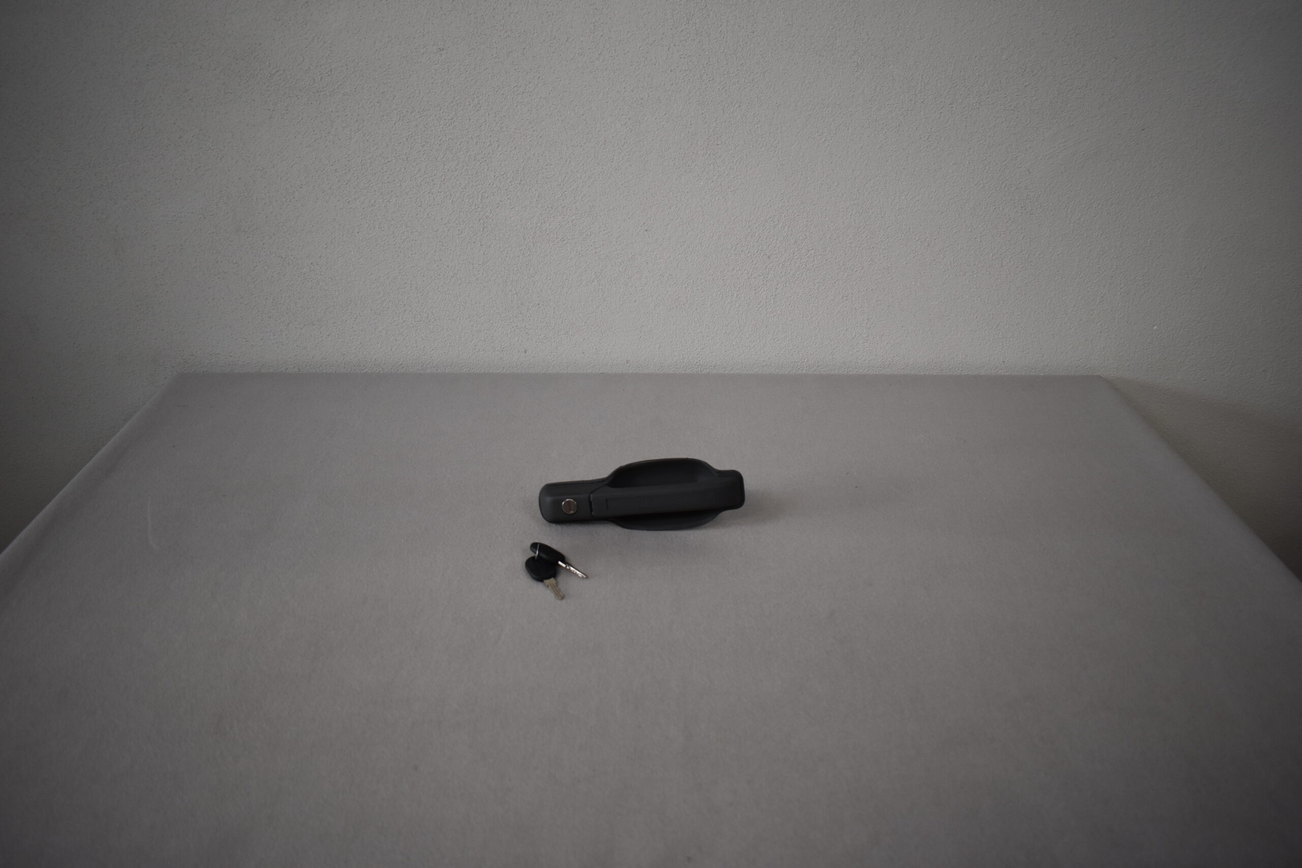 Außengriff für Aufbautür mit Schlüssel; grau