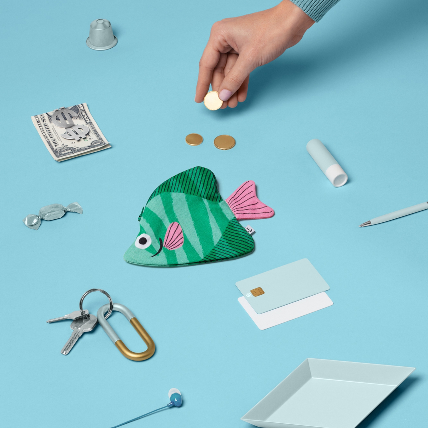 Moonyfish (grün) Geldbörse oder Schlüsselanhänger von Don Fisher – Bild 4