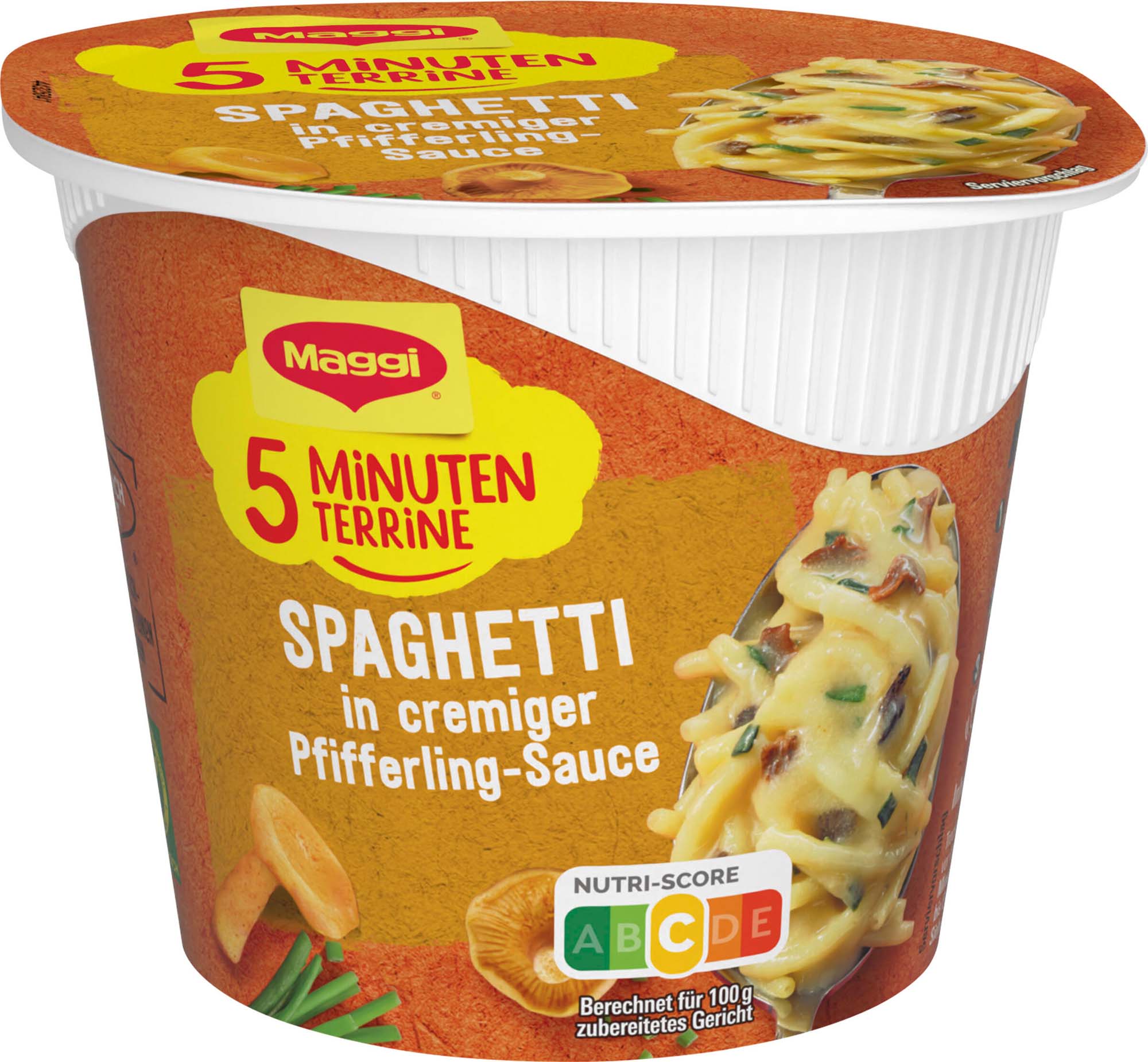 Maggi 5 Minuten Terrine Spaghetti in cremiger Pfifferling-Sauce 54g