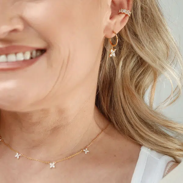 Leaf Halskette “Flower Charms” Rosegold vergoldet – Bild 2