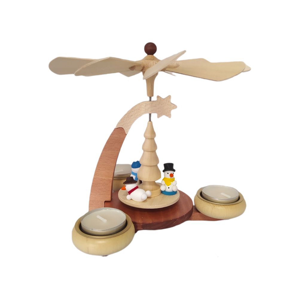 Design Teelichtpyramide Schneemänner – Bild 2