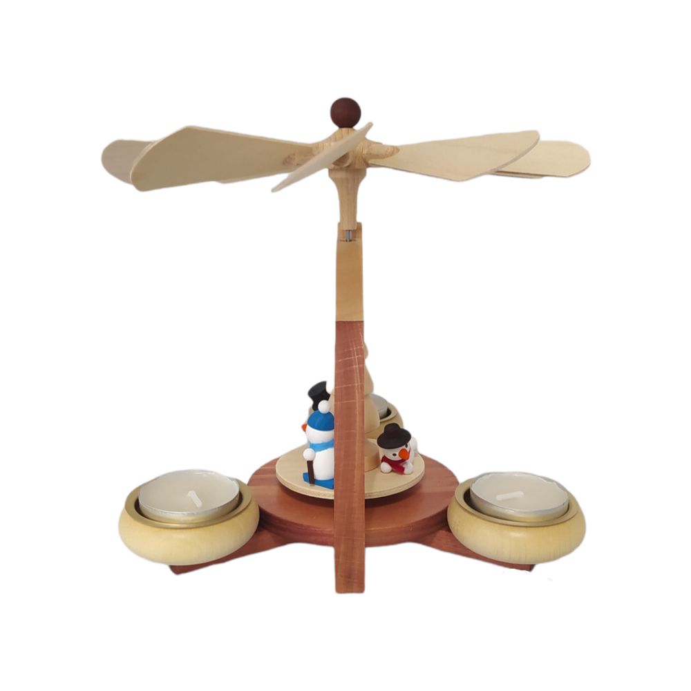 Design Teelichtpyramide Schneemänner – Bild 4