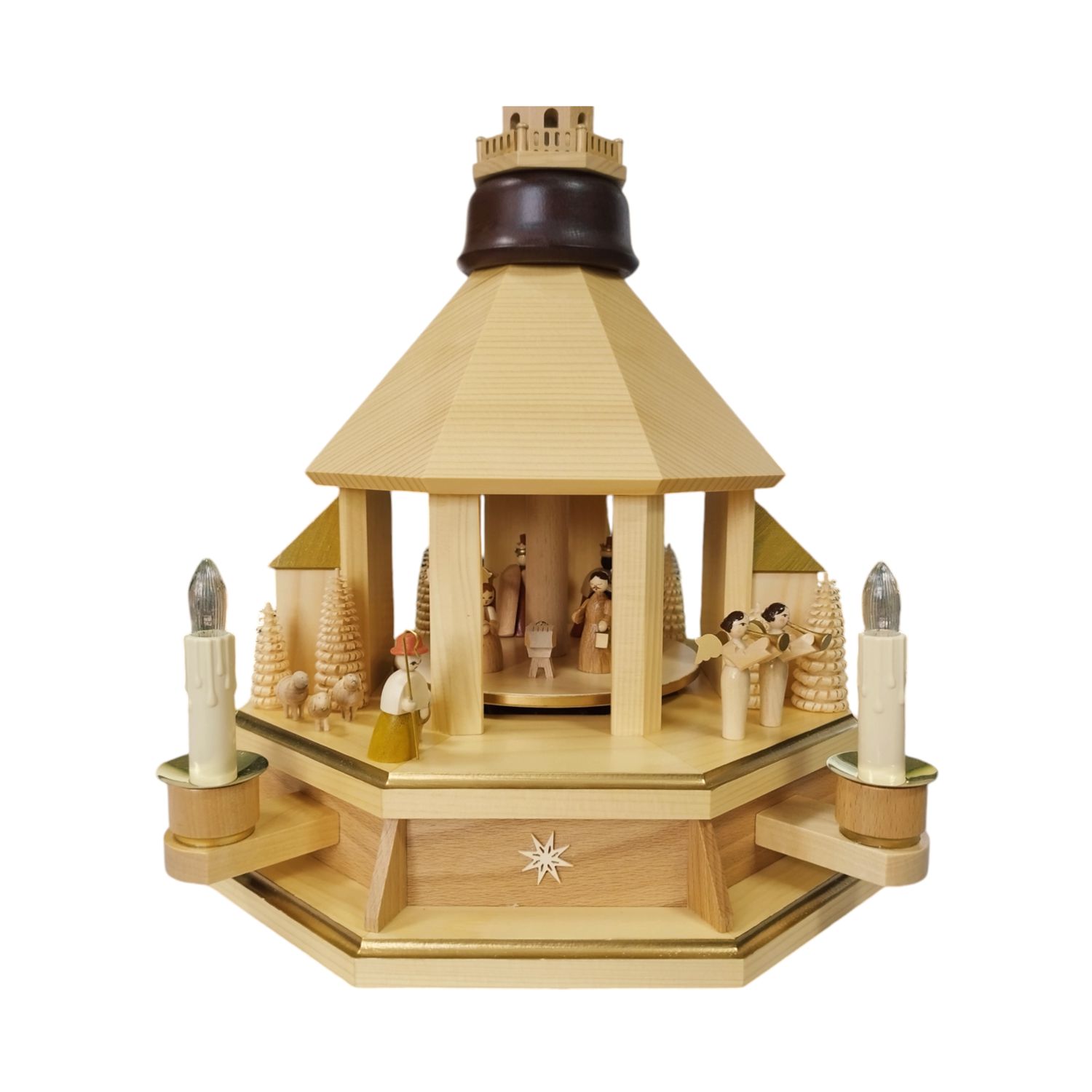 Pyramide Christi Geburt natur, elektrisch beleuchtet – Bild 3