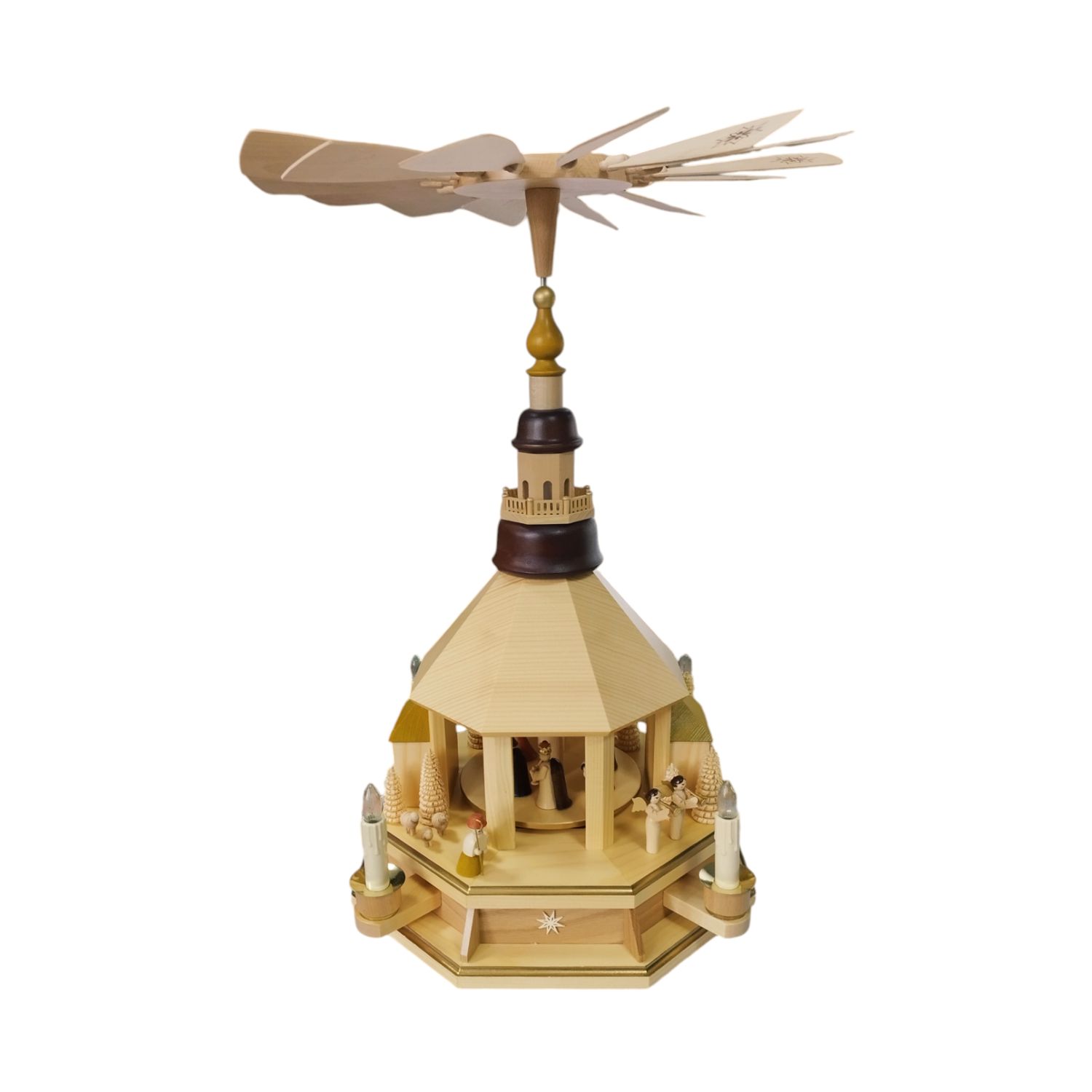 Pyramide Christi Geburt natur, elektrisch beleuchtet – Bild 2