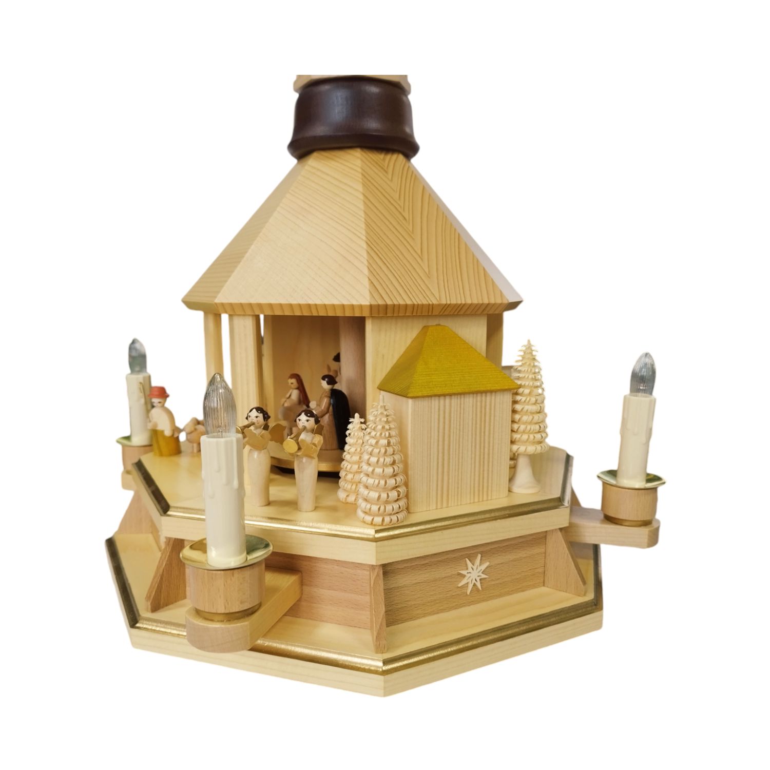 Pyramide Christi Geburt natur, elektrisch beleuchtet – Bild 4