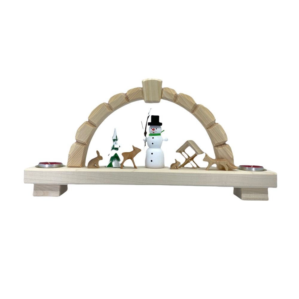 Teelichtschwibbogen – Schneemann & Tiere