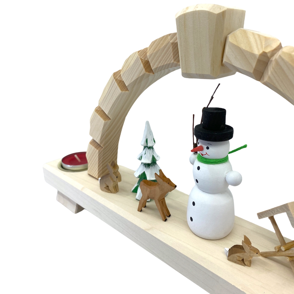 Teelichtschwibbogen – Schneemann & Tiere – Bild 3
