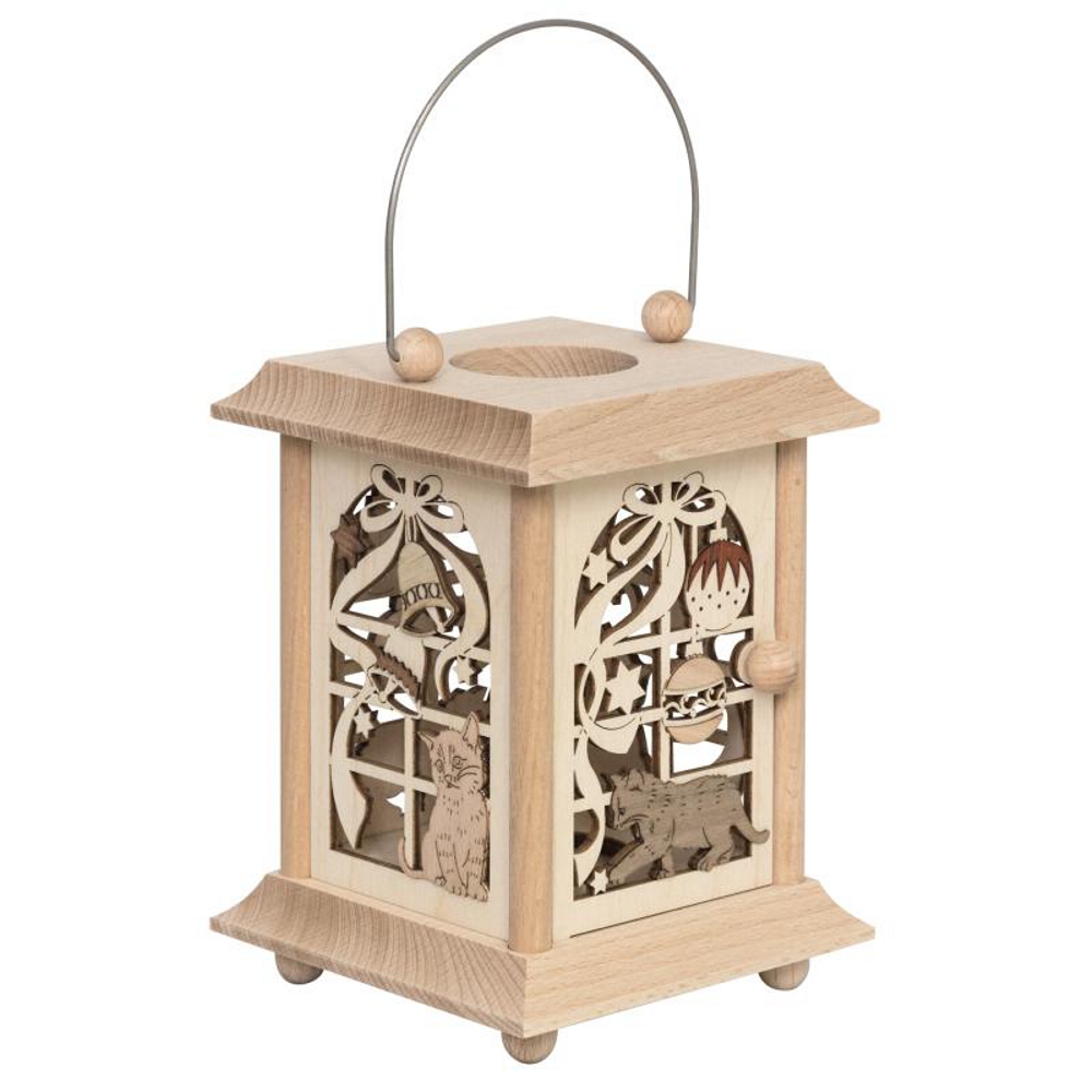 Tischlaterne Weihnacht mit Katzen – Bild 2