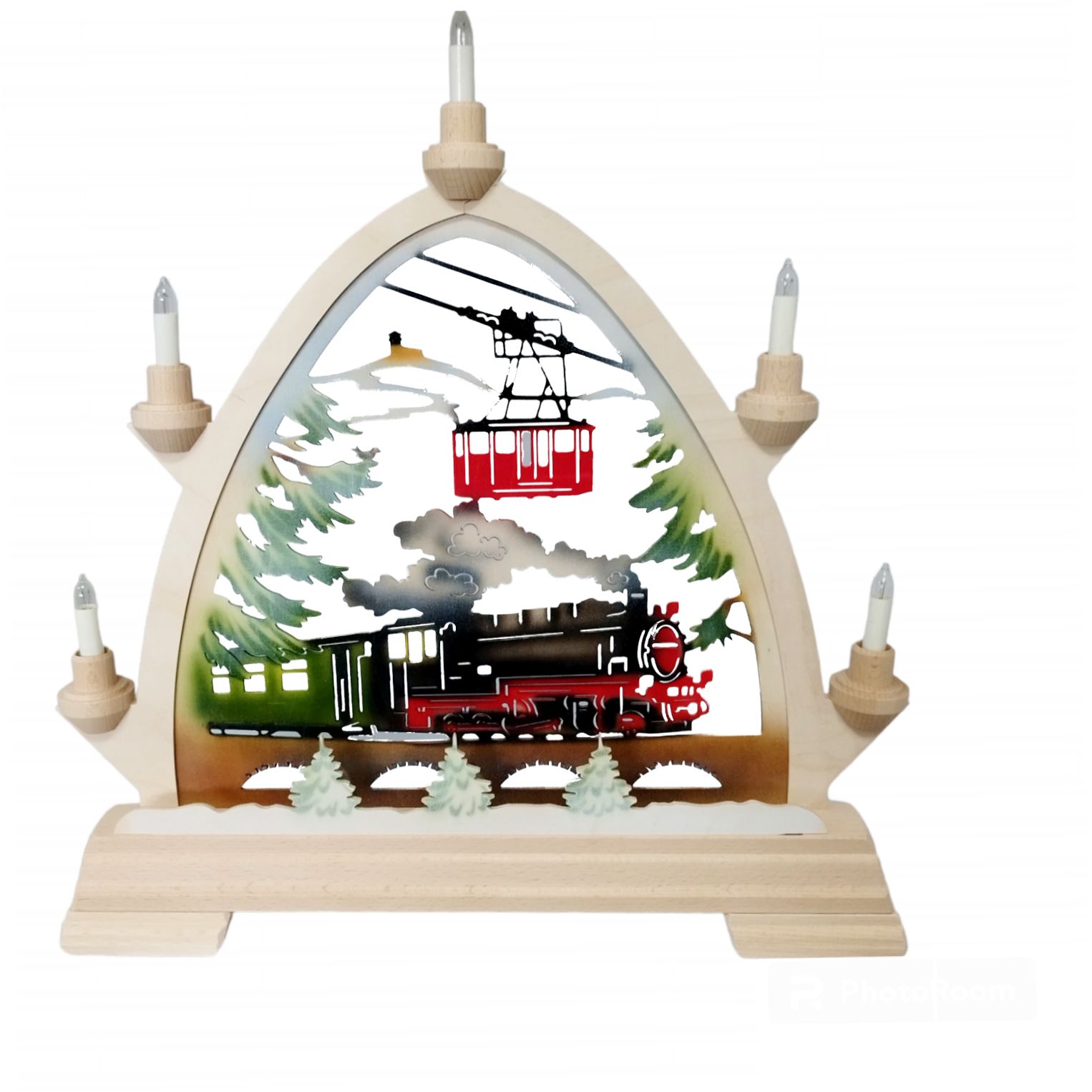 Gotischer Schwibbogen Fichtelbergbahn, farbig – Bild 2