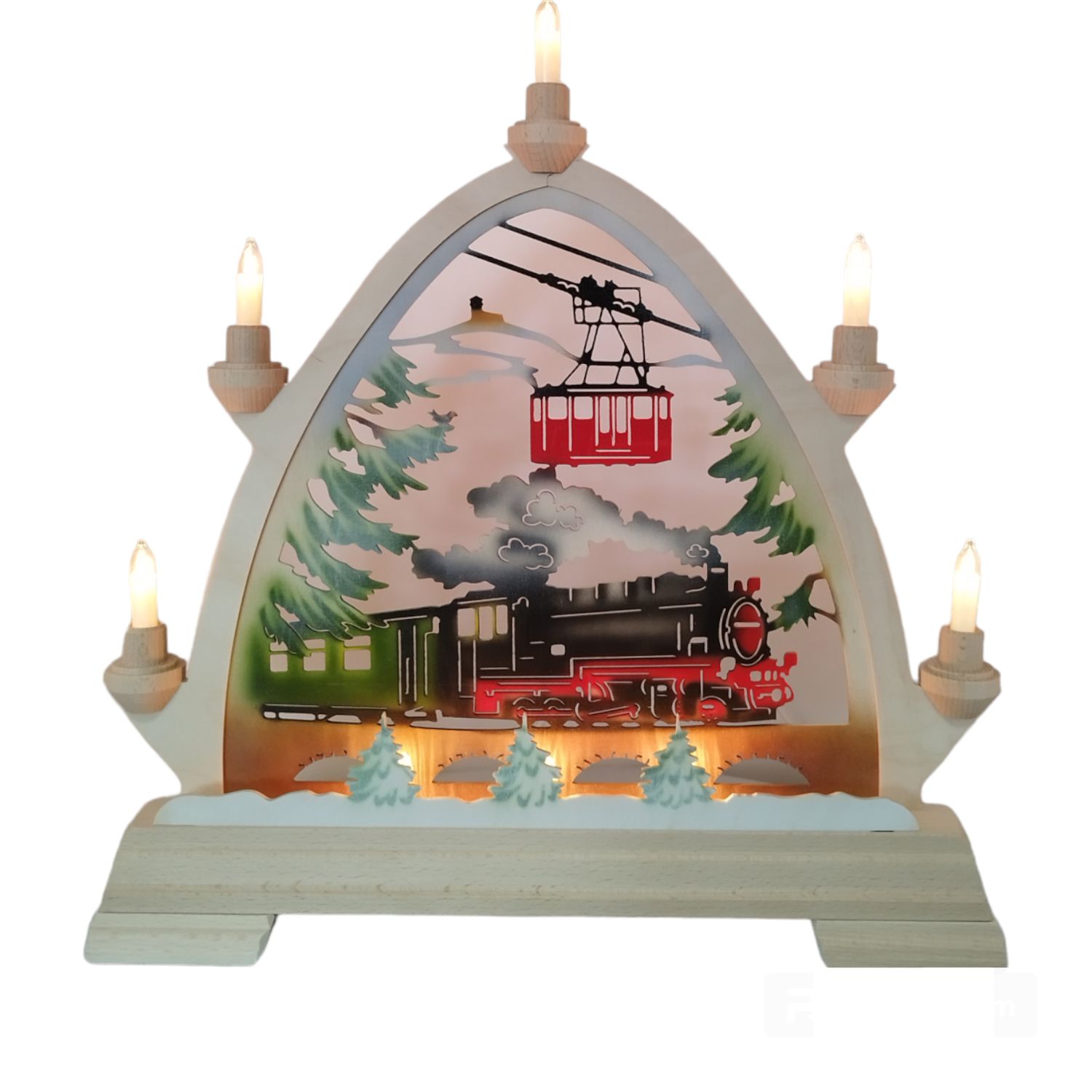 Gotischer Schwibbogen Fichtelbergbahn, farbig – Bild 3