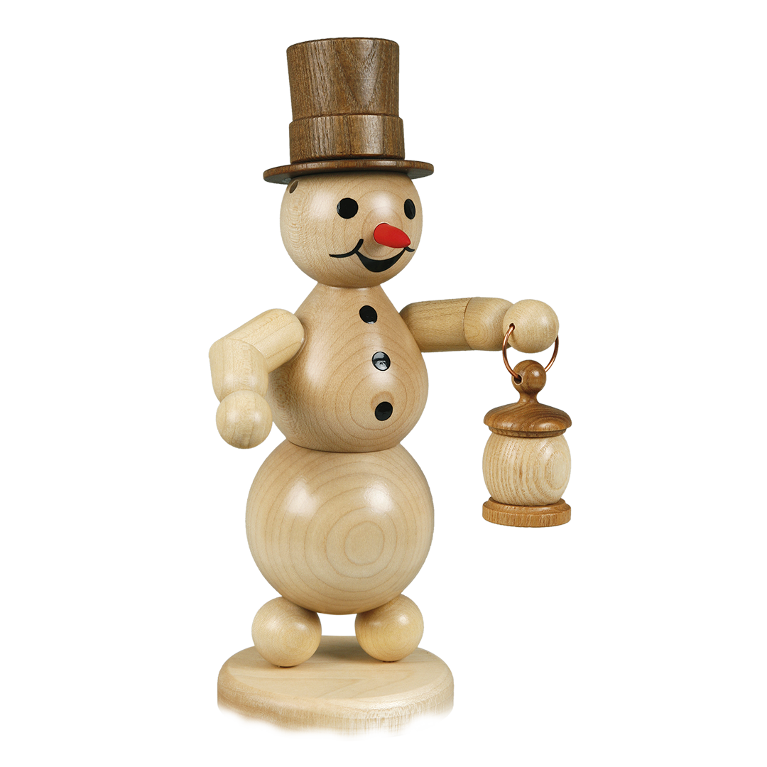 Räuchermann Schneemann mit Laterne