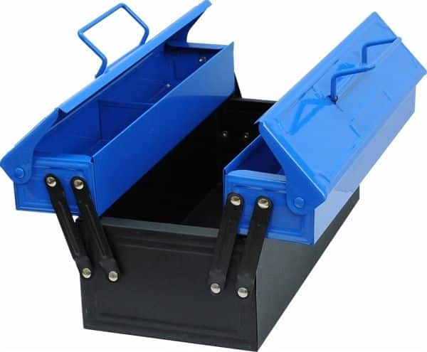 Werkzeugkasten Metall blau/schwarz