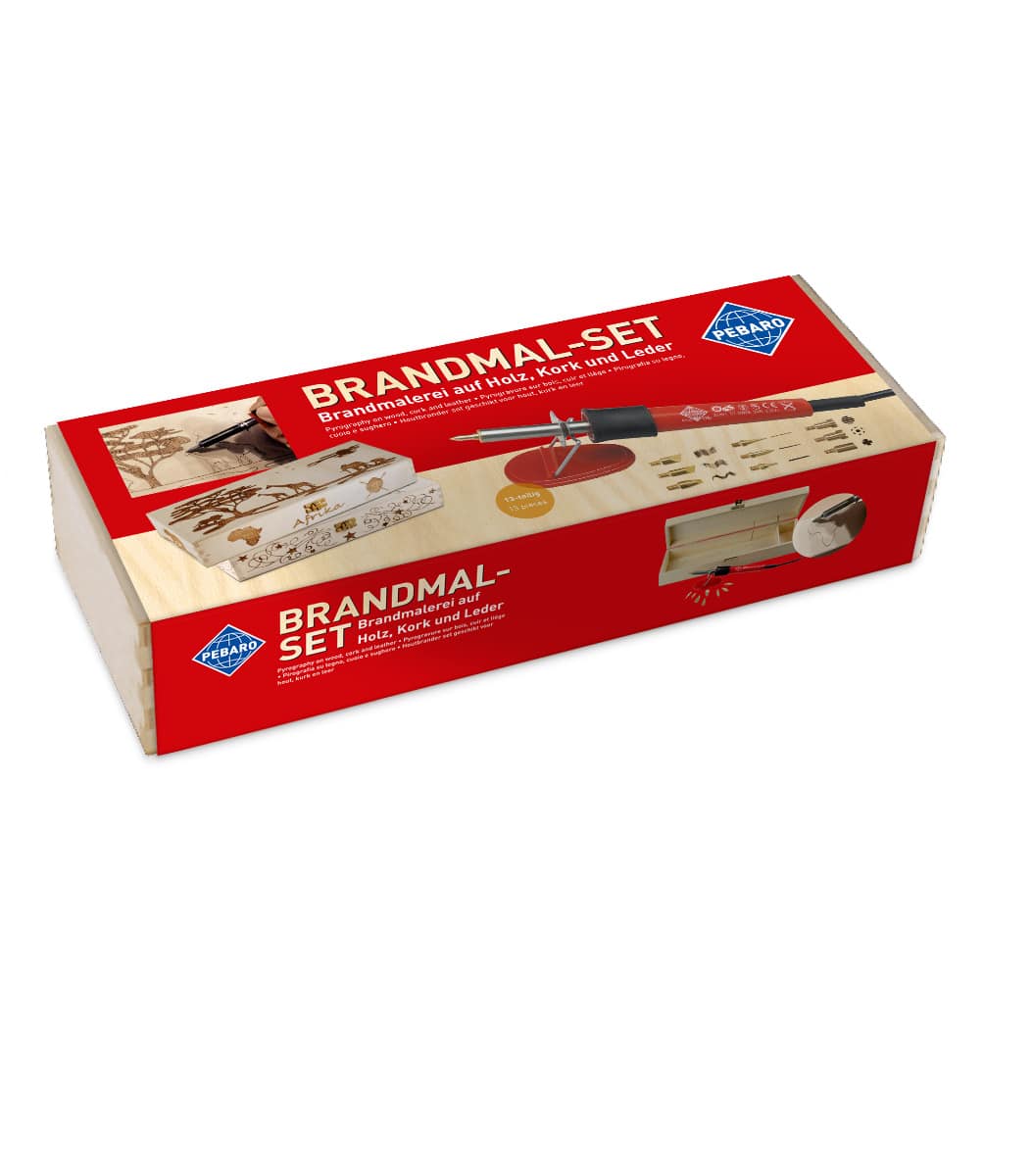 Brandmal-Set mit 9 Aufsätzen in Holzbox – Bild 4