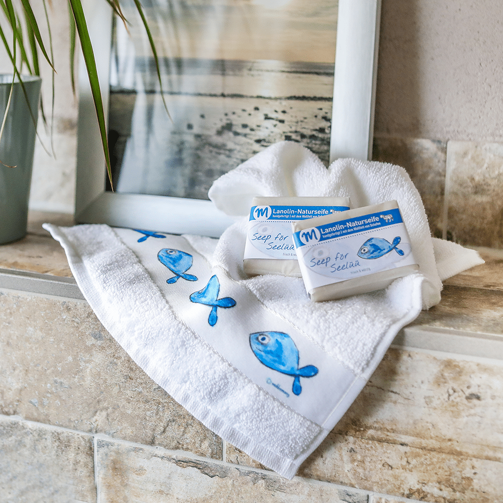 Gästehandtuch mit Fischen – Bild 2