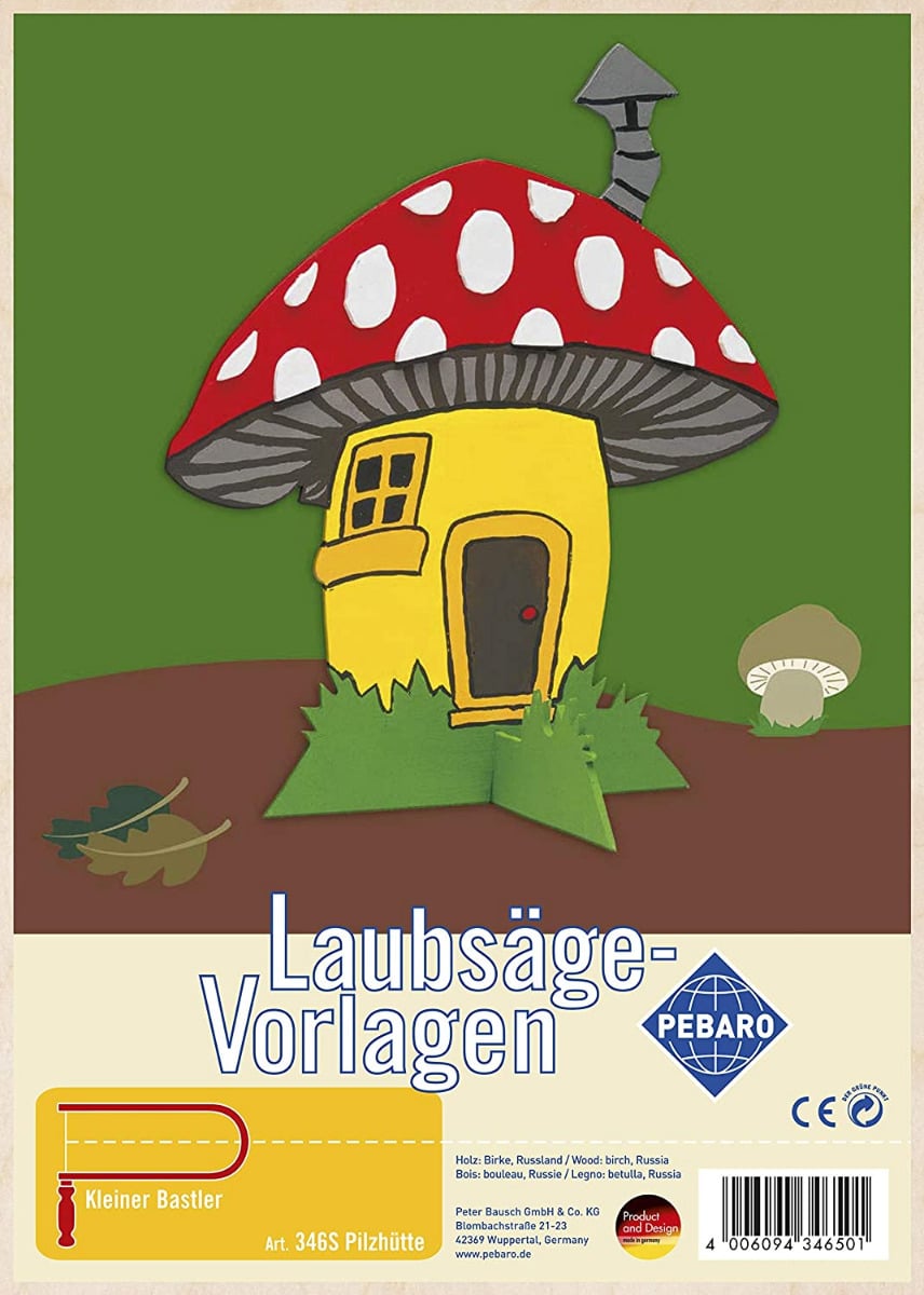 Laubsägevorlage Pilzhütte