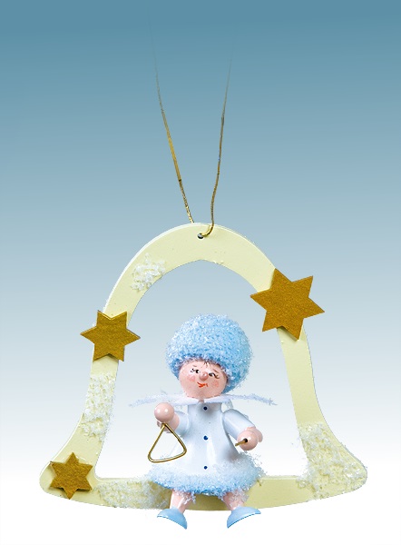 Baumschmuck Schneeflöckchen mit Triangel – Bild 2