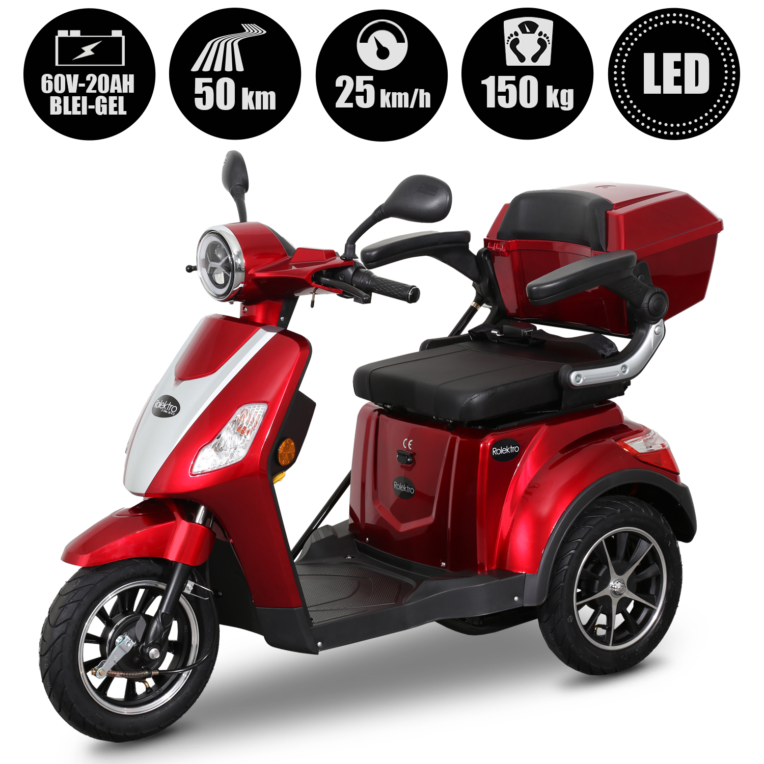 Rolektro E-Trike 25 V.2 Blei-Gel – Bild 2