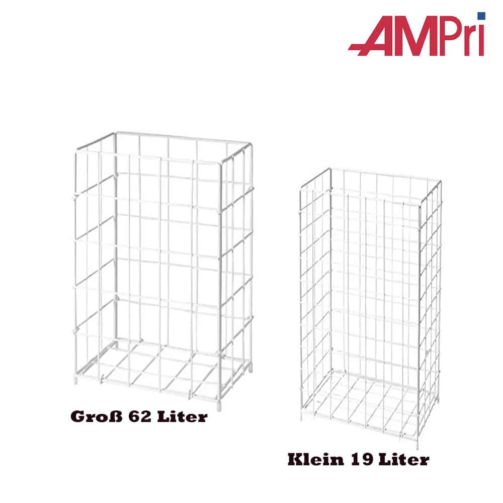 AMPri Sammelkorb groß – Drahtgeflecht weiß – 400x 250x 620 mm, 62 Liter – Bild 5