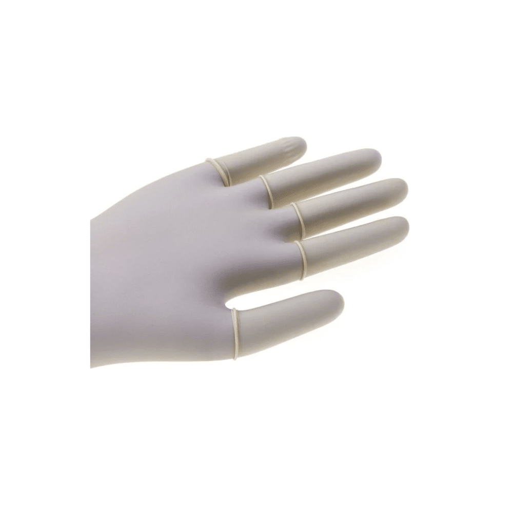 AMPri Latex – Fingerlinge, gerollt, weiß, untexturiert (S, M, L, XL) 100 Stück – Bild 4