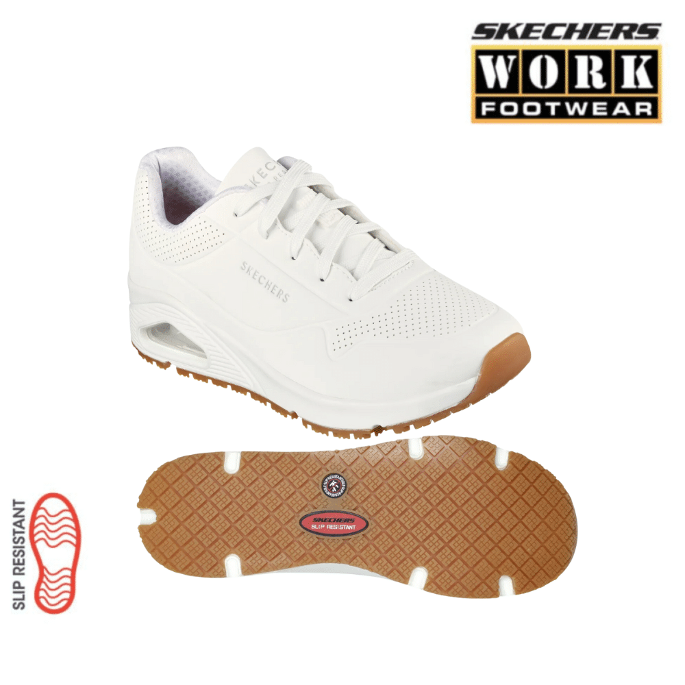 SKECHERS-WORK Damen-Berufsschuhe Relaxed Fit Uno SR weiß